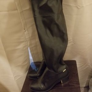 Over the knee black boots